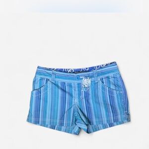 Y2K So Wear It Declare It Vibrant Blue Striped Shorts